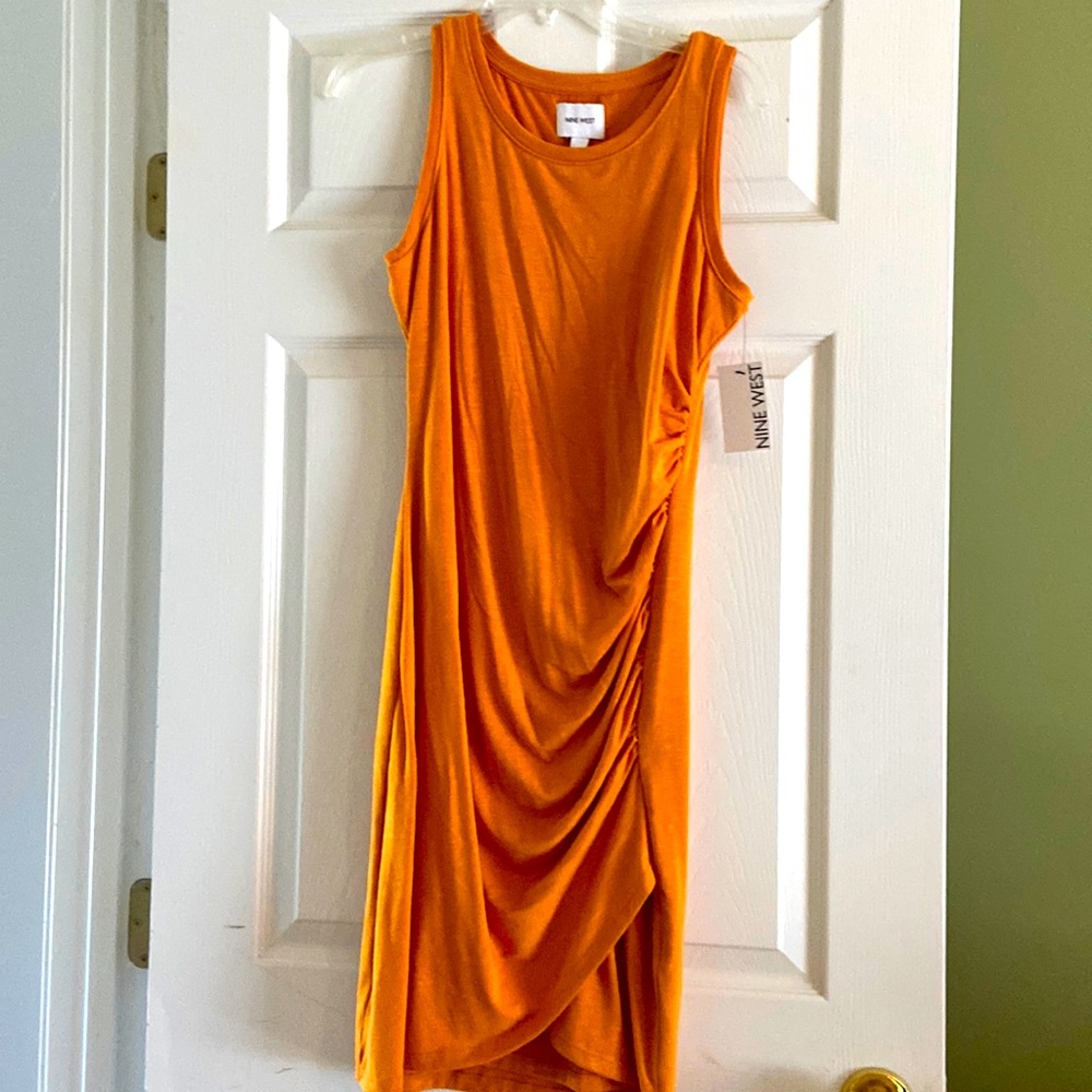 Orange sleeveless dress